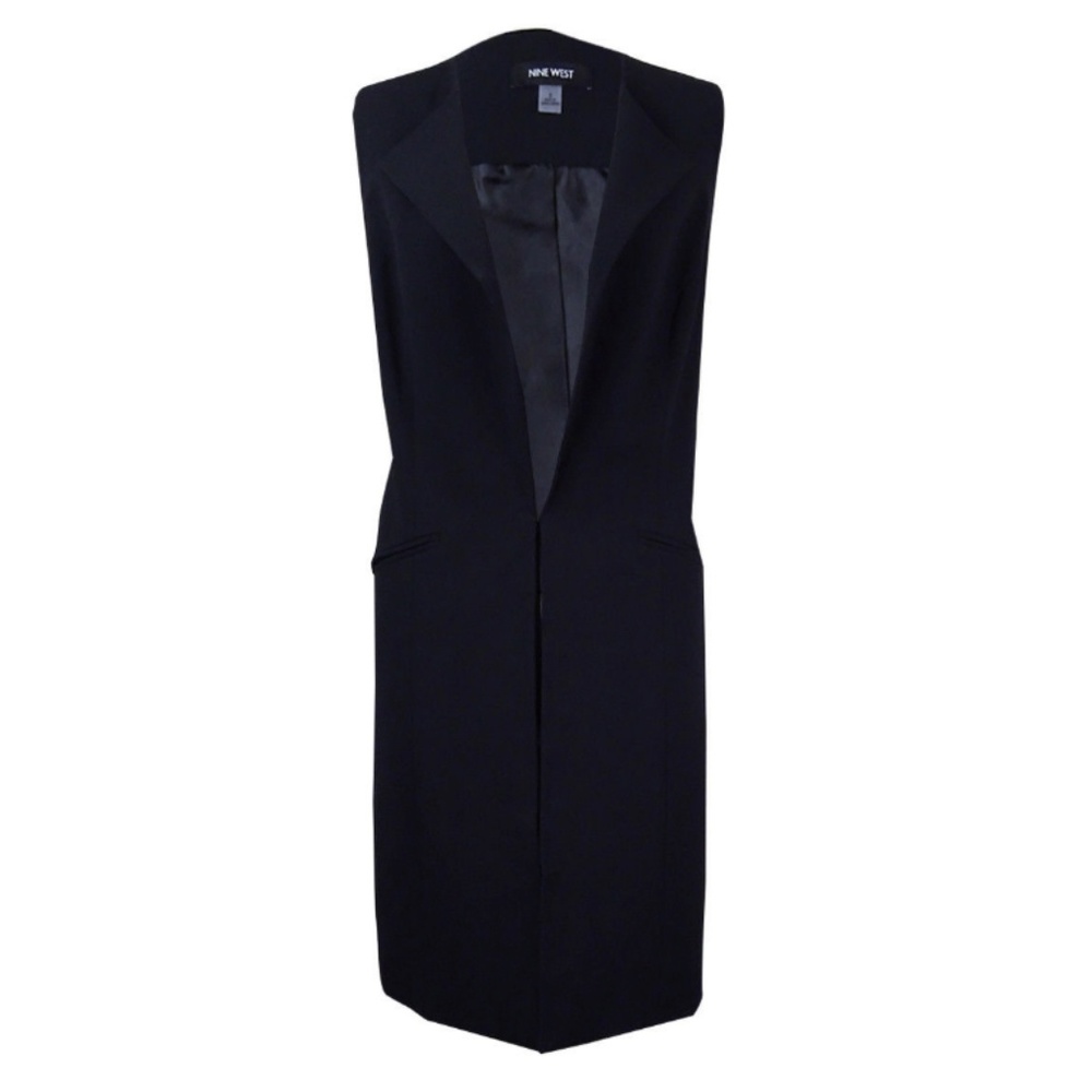 Nine West Black Long Vest